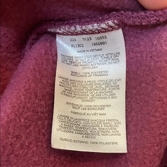 Columbia Women's Two-Tone Fleece Sweatshirt  - Navy Blue and Burgundy - Size S - Picture 6 of 8